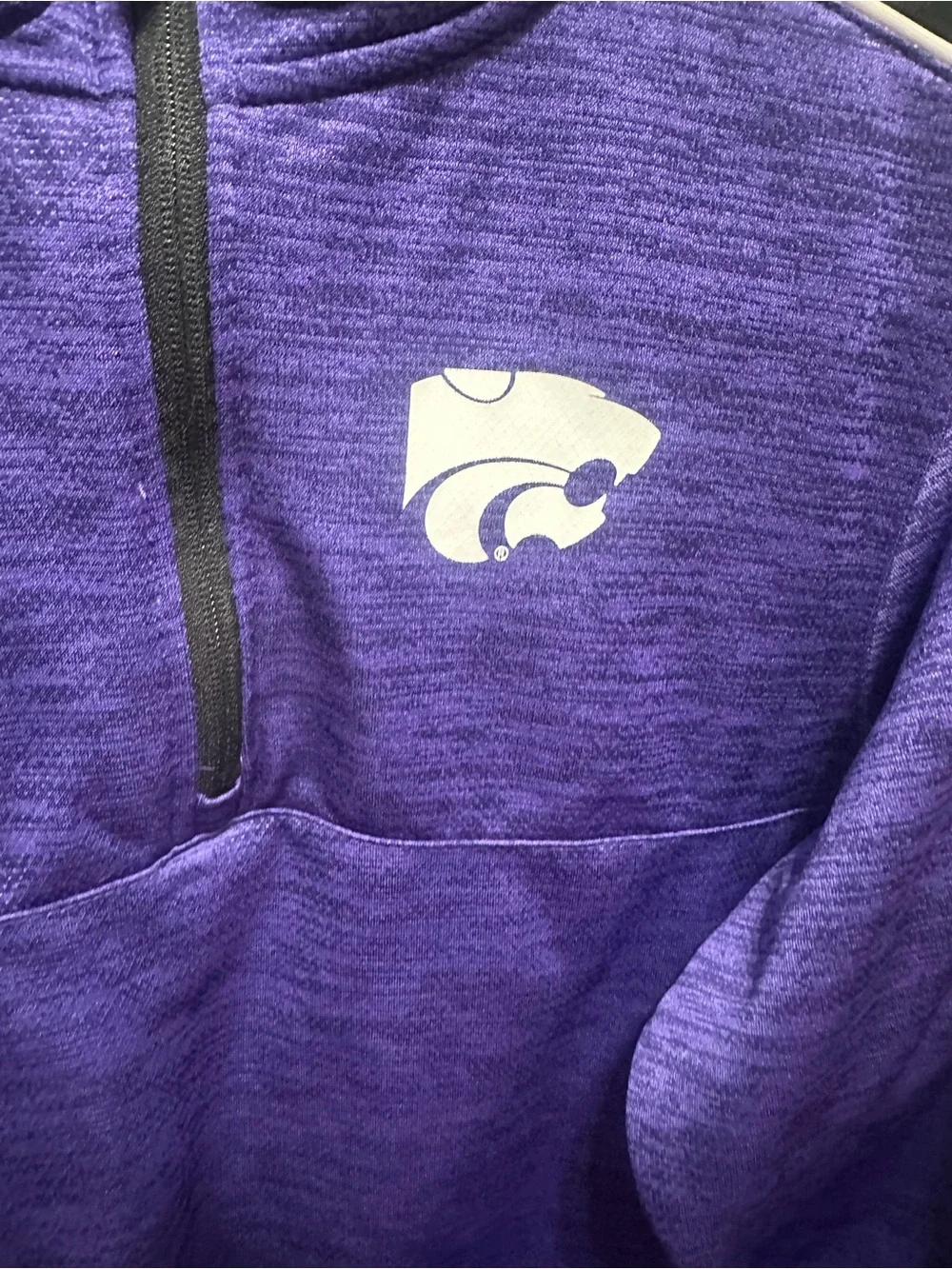 Two K-State Colosseum Youth XL quarter zips.